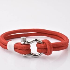 Red nautical shackle bracelet